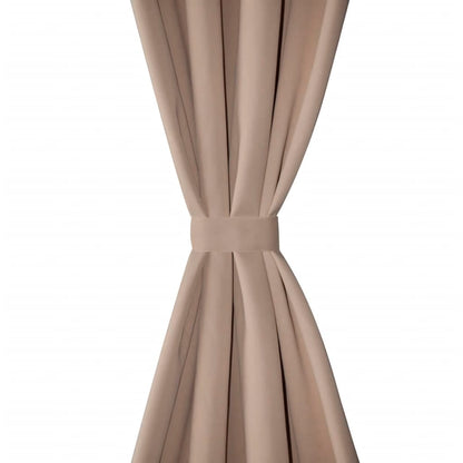 2 pcs Cream Blackout Curtains with Metal Rings