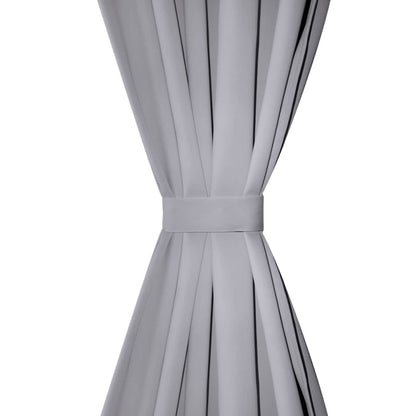 2 pcs Grey Slot-Headed Blackout Curtains