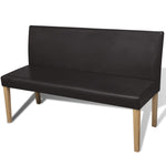 Bench 139.5cm Dark Brown Faux Leather Upholstered Seat Living Room