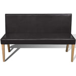 Bench 139.5cm Dark Brown Faux Leather Upholstered Seat Living Room
