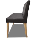 Bench 139.5cm Dark Brown Faux Leather Upholstered Seat Living Room