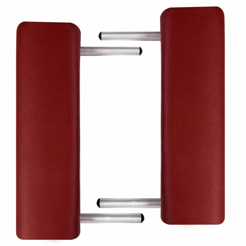 Red Foldable Massage Table 2 Zones with Aluminium Frame