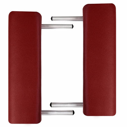 Red Foldable Massage Table 2 Zones with Aluminium Frame
