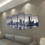 Canvas Wall Print Set monochrome New York Skyline  M