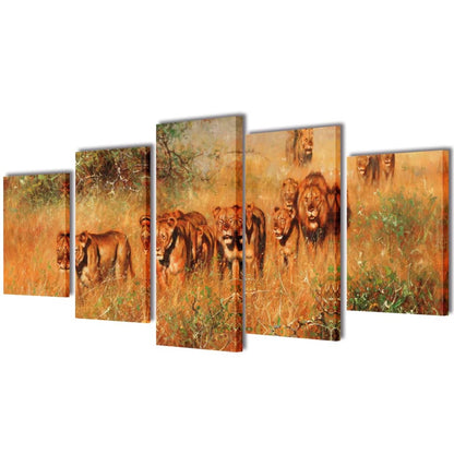 Canvas Wall Print Set Lions S
