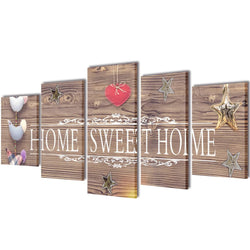 Canvas Wall Print Set Home Sweet Home Design S