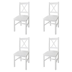 Dining Chairs 4 pcs White Pinewood