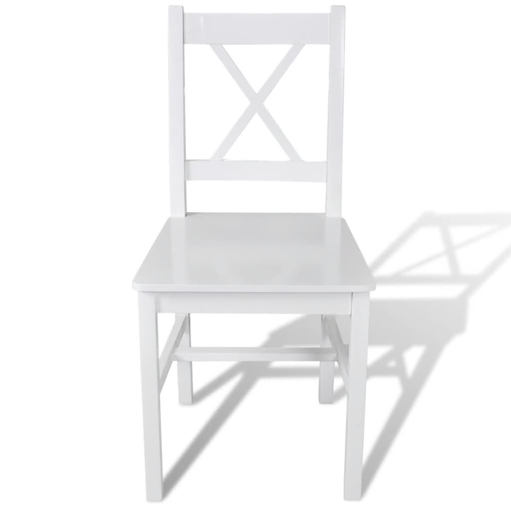 Dining Chairs 4 pcs White Pinewood - 41.5×41cm