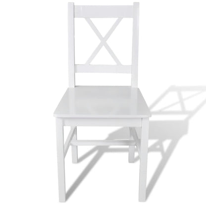 Dining Chairs 4 pcs White Pinewood - 41.5×41cm