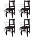 Dining Chairs 4 pcs Brown Pinewood