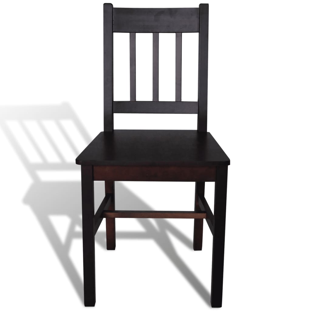 Dining Chairs 4 pcs Brown Pinewood