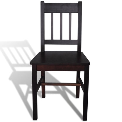 Dining Chairs 4 pcs Brown Pinewood