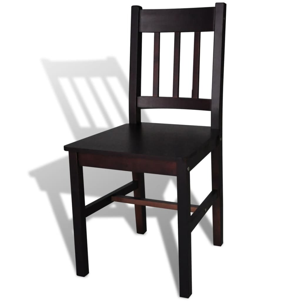 Dining Chairs 4 pcs Brown Pinewood