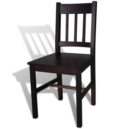 Dining Chairs 4 pcs Brown Pinewood