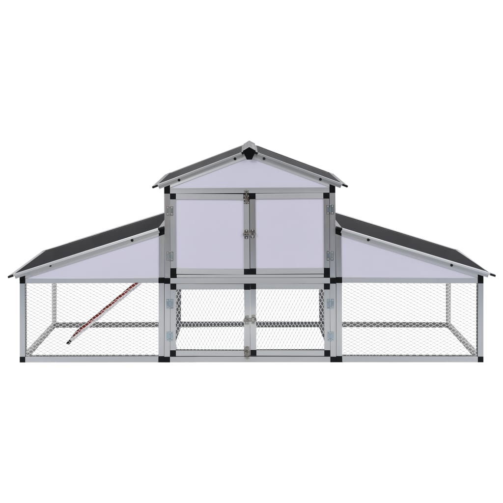 Chicken Coop with Runs and 1 Nest Box Aluminium