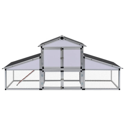 Chicken Coop with Runs and 1 Nest Box Aluminium