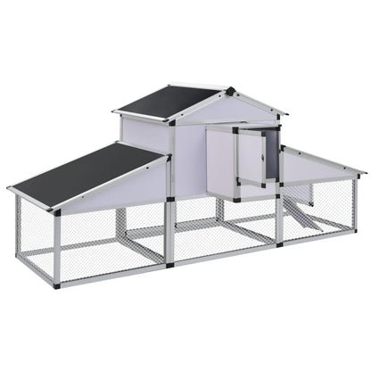 Chicken Coop with Runs and 1 Nest Box Aluminium