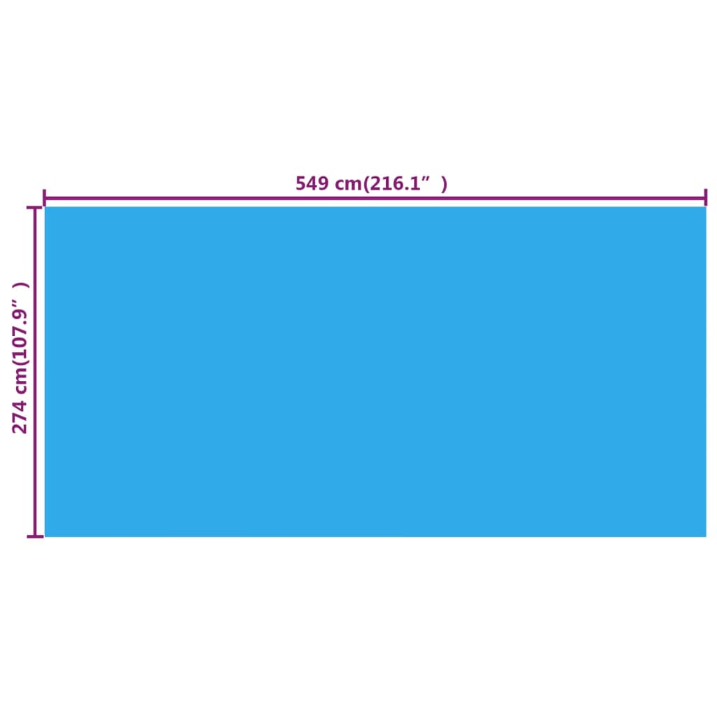 Rectangular Pool Cover PE Blue - 549×274cm
