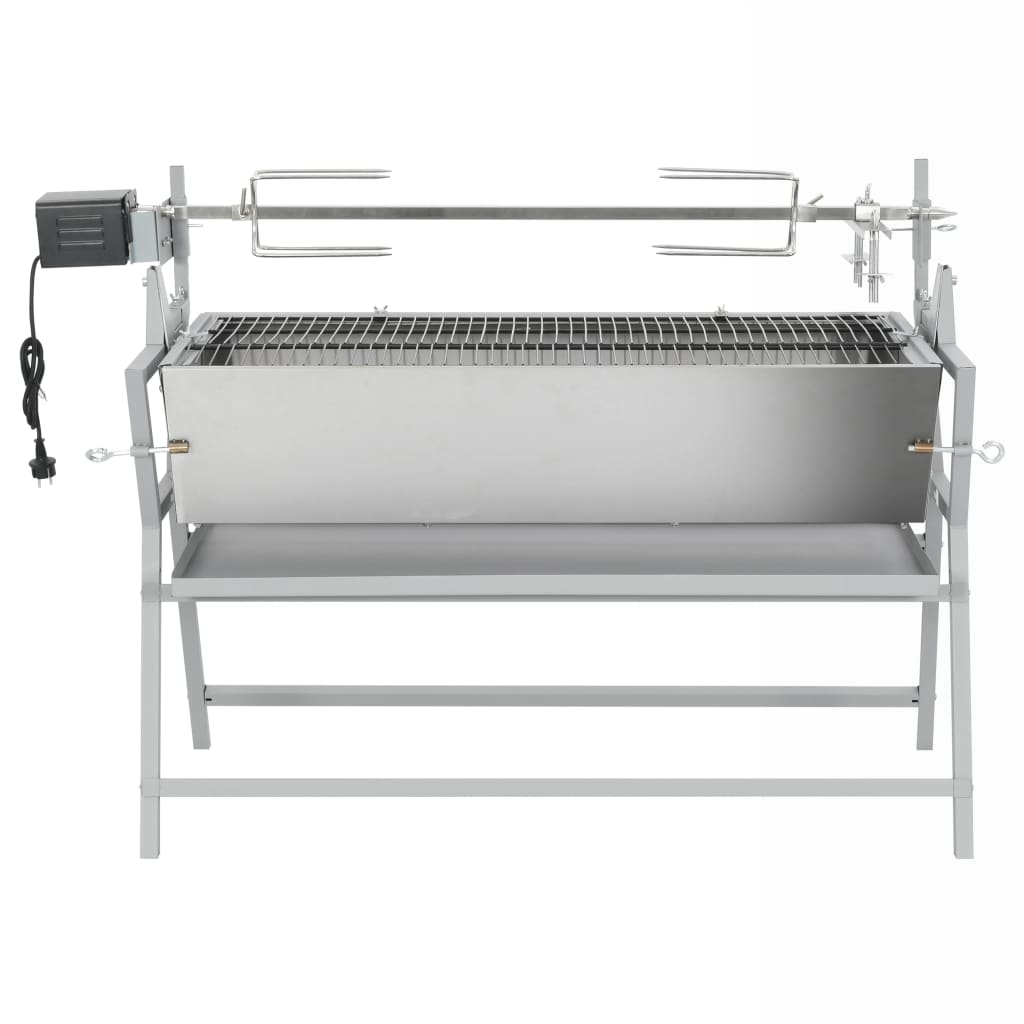 BBQ Rotisserie Spit Iron and Stainless Steel