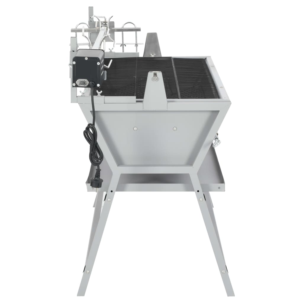 BBQ Rotisserie Spit Iron and Stainless Steel