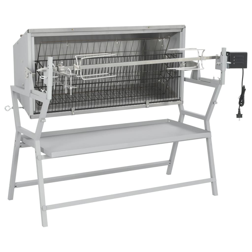 BBQ Rotisserie Spit Iron and Stainless Steel