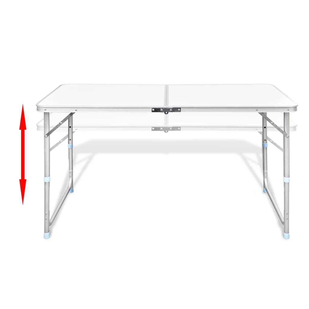Foldable Camping Table Set with 4 Stools Height Adjustable