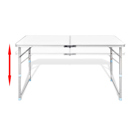 Foldable Camping Table Set with 4 Stools Height Adjustable