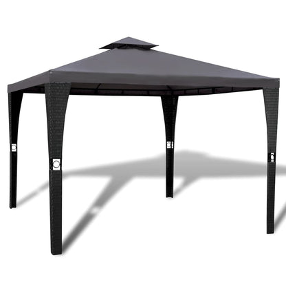 Poly Rattan Gazebo with Dark Grey Roof - 3×3m