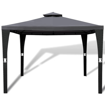 Poly Rattan Gazebo with Dark Grey Roof - 3×3m