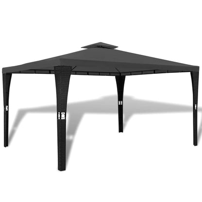 Poly Rattan Gazebo with Dark Grey Roof - 3×4m