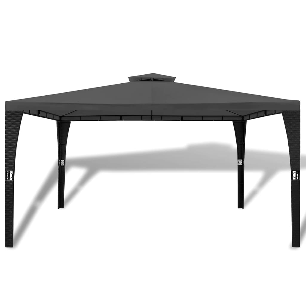 Poly Rattan Gazebo with Dark Grey Roof - 3×4m