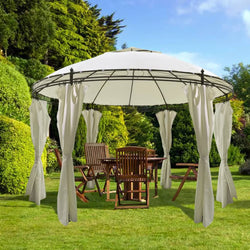 Round Gazebo with Curtains