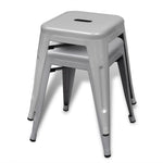 Stacking Stools 2 pcs Grey Metal