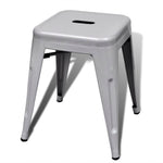 Stacking Stools 2 pcs Grey Metal