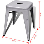 Stacking Stools 2 pcs Grey Metal