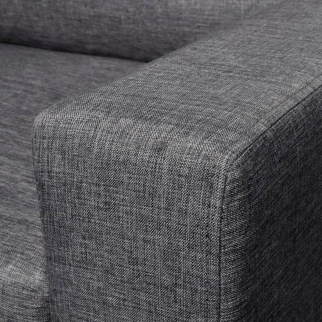Sofa 2-Seater Fabric Dark Grey - 150×87×81cm