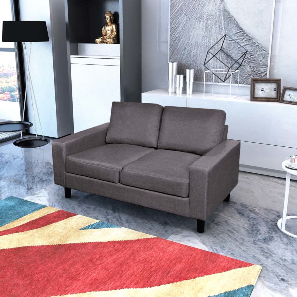 Sofa 2-Seater Fabric Dark Grey - 150×87×81cm