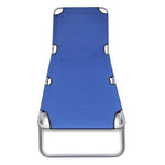 Folding Sun Lounger Powder-coated Steel Blue