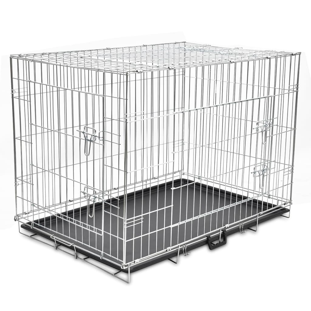Foldable metal Dog Bench L - 109×70×78cm