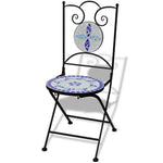 Folding Bistro Chairs 2 pcs Ceramic Blue and White