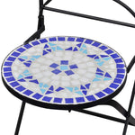 Folding Bistro Chairs 2 pcs Ceramic Blue and White