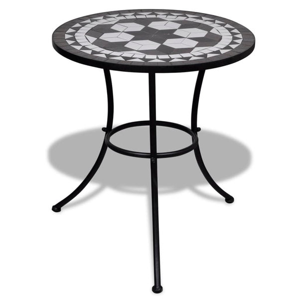  Bistro Table Black and White 60 cm Mosaic