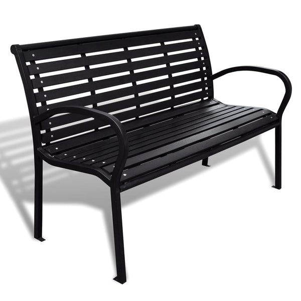  Garden Bench 125 cm Steel and WPC Black