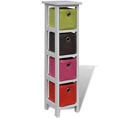 Storage Rack with Multi-colour Baskets Wood