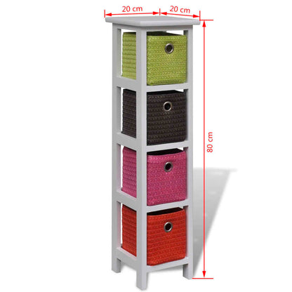 Storage Rack with Multi-colour Baskets Wood