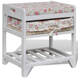 Storage Bench with Shoe Rack and Storage Basket Wood