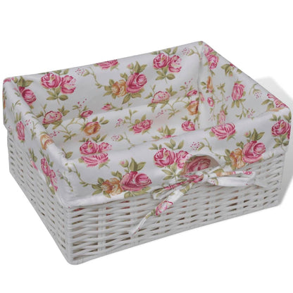 Cabinet with 1 Drawer and 3 Baskets White Wood