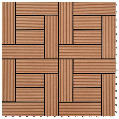 Decking Tiles WPC 1 sqm Brown 11 pcs