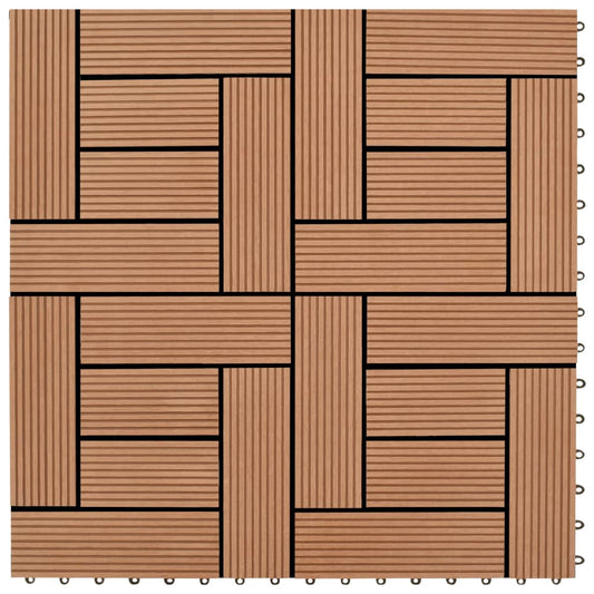 Decking Tiles WPC 1 sqm Brown 11 pcs