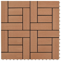 Decking Tiles WPC 1 sqm Brown 11 pcs